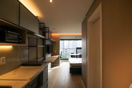 Studio para alugar com 27m², 1 quarto e sem vagaCozinha integrada