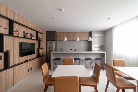 Studio para alugar com 30m², 1 quarto e sem vaga Studio para alugar com 30m², 1 quarto e sem vagaÁrea comum - Salão Gourmet