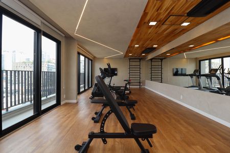 Studio para alugar com 28m², 1 quarto e sem vaga Studio para alugar com 28m², 1 quarto e sem vagaÁrea comum - Academia