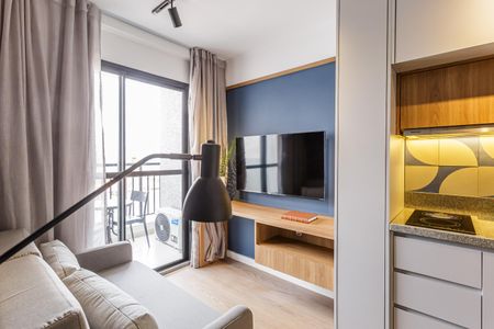 Sala de apartamento à venda com 1 quarto, 28m² em Moema, São Paulo