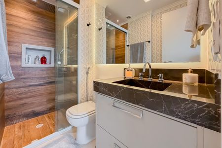 Apartamento à venda com 113m², 2 quartos e 2 vagas Apartamento à venda com 113m², 2 quartos e 2 vagasBanheiro da Suíte 1