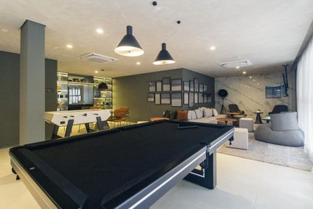 Studio para alugar com 30m², 1 quarto e sem vaga Studio para alugar com 30m², 1 quarto e sem vagaÁrea comum - Salão de jogos
