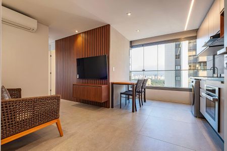Sala/Cozinha de apartamento para alugar com 2 quartos, 46m² em Pinheiros, São Paulo
