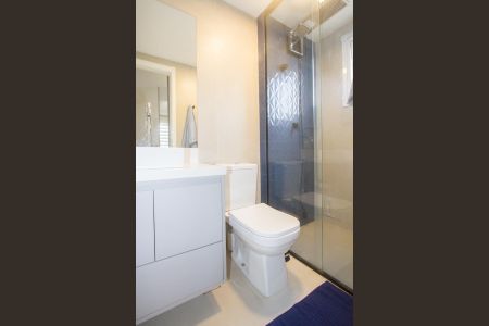 Banheiro da Suíte de apartamento à venda com 1 quarto, 31m² em Vila das Belezas, São Paulo