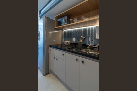 Cozinha de kitnet/studio para alugar com 1 quarto, 34m² em Indianópolis, São Paulo