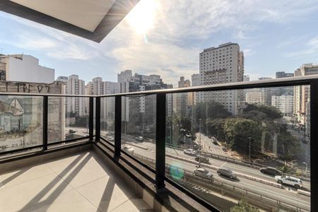 Studio para alugar com 34m², 1 quarto e sem vaga Studio para alugar com 34m², 1 quarto e sem vagaVaranda