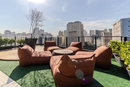 Studio para alugar com 34m², 1 quarto e sem vagaChurrasqueira - Lounge