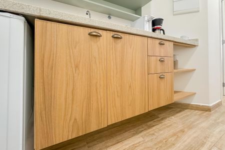 Studio para alugar com 26m², 1 quarto e sem vaga Studio para alugar com 26m², 1 quarto e sem vagaCozinha - Armários