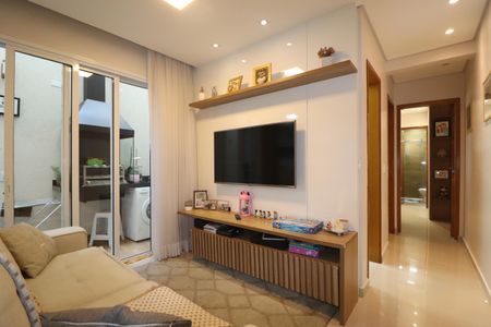 Sala de apartamento à venda com 2 quartos, 68m² em Vila Valparaíso, Santo André