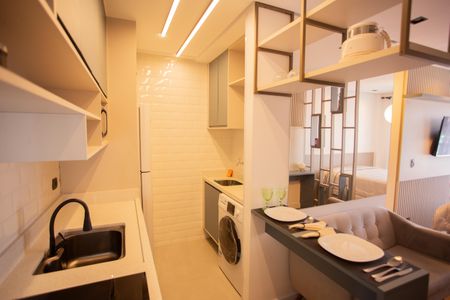 Apartamento à venda com 24m², 1 quarto e sem vaga Apartamento à venda com 24m², 1 quarto e sem vagaCozinha e Área de Serviço