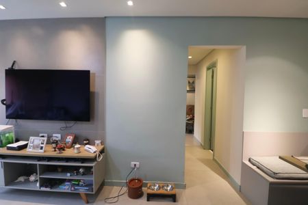 Sala de apartamento para alugar com 3 quartos, 80m² em Jardim Tejereba, Guarujá