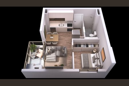 Apartamento para alugar com 38m², 1 quarto e 1 vaga