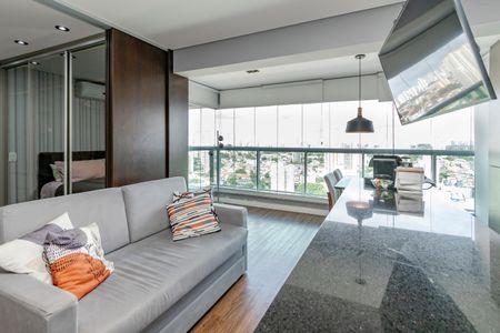 Sala de apartamento à venda com 1 quarto, 43m² em Campo Belo, São Paulo