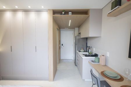 Cozinha de apartamento à venda com 1 quarto, 20m² em Indianópolis, São Paulo