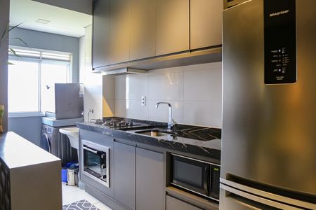 Cozinha de apartamento para alugar com 2 quartos, 52m² em Village Terras de Indaiá, Indaiatuba