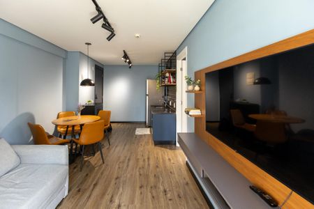 Sala de apartamento à venda com 1 quarto, 46m² em Jardim das Acacias, São Paulo