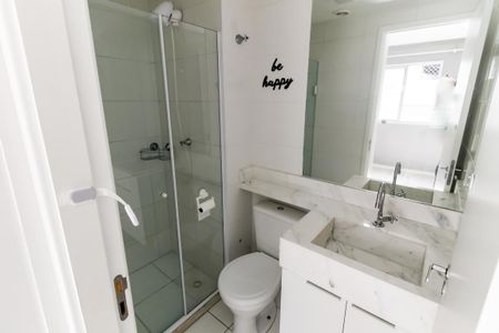 Banheiro da Suíte de apartamento para alugar com 1 quarto, 25m² em Vila Nova das Belezas, São Paulo