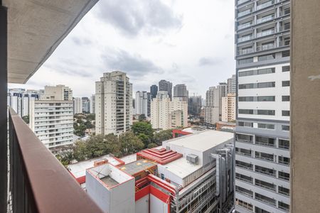 Varanda da Sala Vista de apartamento para alugar com 1 quarto, 31m² em Santo Amaro, São Paulo