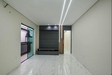 Sala de apartamento à venda com 3 quartos, 90m² em Vila Scarpelli, Santo André