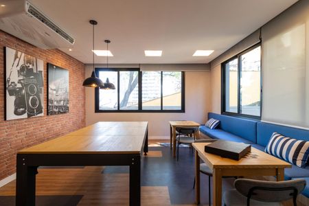 Apartamento para alugar com 24m², 1 quarto e sem vaga Apartamento para alugar com 24m², 1 quarto e sem vagaÁrea comum - Salão de Jogos