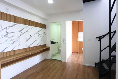 Sala de apartamento à venda com 1 quarto, 56m² em Jardim Monte Kemel, São Paulo