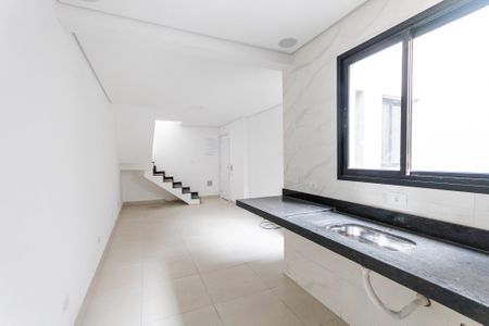 Sala e Cozinha de apartamento à venda com 1 quarto, 96m² em Vila Curuçá, Santo André