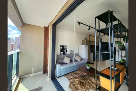 Studio à venda com 41m², 1 quarto e 1 vagaVaranda