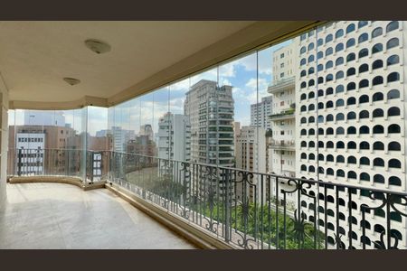 Varanda da Sala 1 de apartamento à venda com 3 quartos, 280m² em Jardim Paulistano, São Paulo