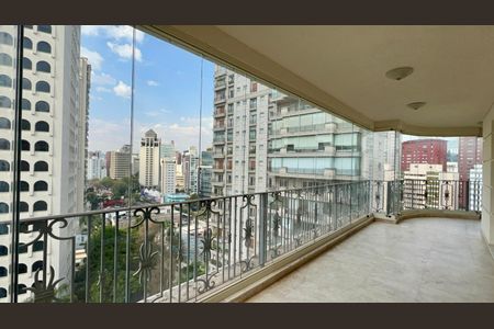 Varanda da Sala 1 de apartamento à venda com 3 quartos, 280m² em Jardim Paulistano, São Paulo