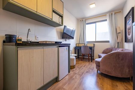 Sala/Cozinha de apartamento para alugar com 1 quarto, 24m² em Pinheiros, São Paulo