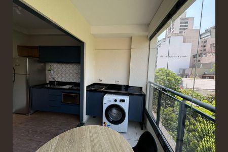Varanda da Sala de apartamento à venda com 1 quarto, 32m² em Pinheiros, São Paulo