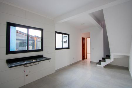 Sala/Cozinha de apartamento à venda com 2 quartos, 90m² em Vila Tibiriçá, Santo André
