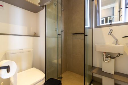 Banheiro de kitnet/studio à venda com 1 quarto, 21m² em Jardim Paulista, São Paulo