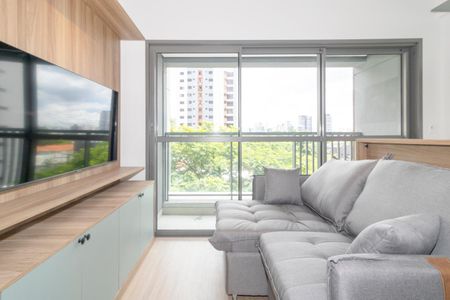 Sala de apartamento à venda com 1 quarto, 34m² em Indianópolis, São Paulo