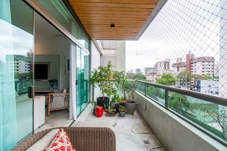 Varanda da Sala de apartamento à venda com 4 quartos, 212m² em Serra, Belo Horizonte