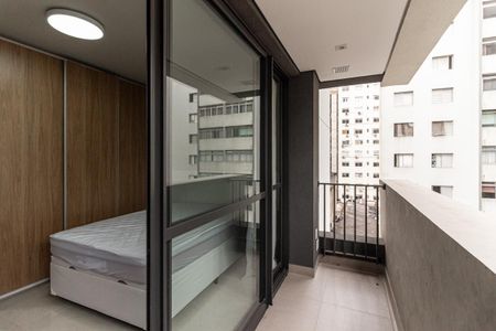 Varanda do Studio de kitnet/studio para alugar com 1 quarto, 23m² em Consolação, São Paulo
