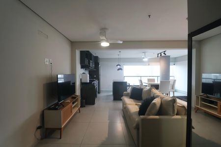 Sala de apartamento para alugar com 1 quarto, 48m² em Parque Enseada, Guarujá