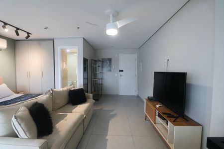 Sala de apartamento para alugar com 1 quarto, 48m² em Parque Enseada, Guarujá