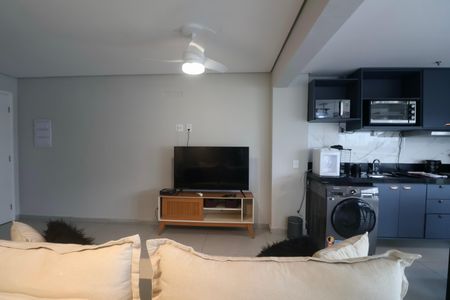 Sala de apartamento para alugar com 1 quarto, 48m² em Parque Enseada, Guarujá