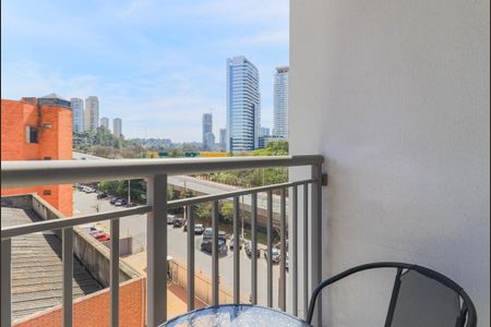 Varanda da Sala de apartamento para alugar com 1 quarto, 29m² em Jardim Caravelas, São Paulo