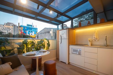 Varanda do Studio de apartamento para alugar com 1 quarto, 31m² em Santo Amaro, São Paulo