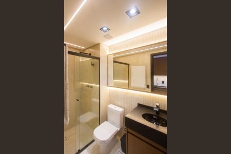 Banheiro de kitnet/studio à venda com 1 quarto, 24m² em Vila Cordeiro, São Paulo