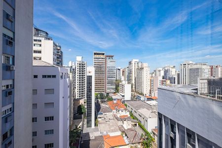 Sala/Cozinha - Vista de apartamento para alugar com 1 quarto, 45m² em Jardim Paulista, São Paulo