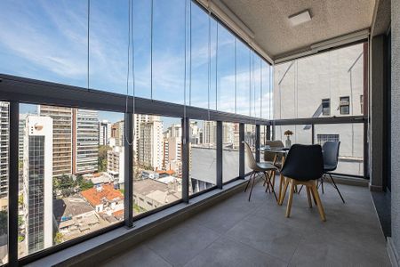 Sala/Cozinha - Varanda de apartamento para alugar com 1 quarto, 45m² em Jardim Paulista, São Paulo