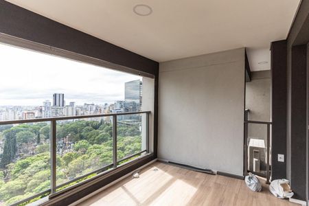 Varanda da Sala de apartamento para alugar com 1 quarto, 50m² em Higienópolis, São Paulo