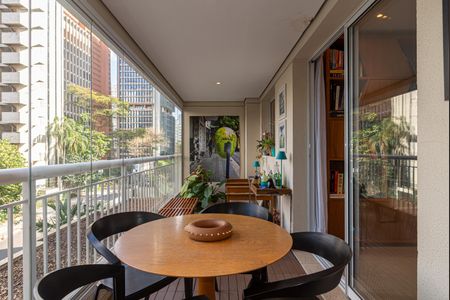 Varanda da Sala de apartamento para alugar com 1 quarto, 55m² em Cerqueira César, São Paulo