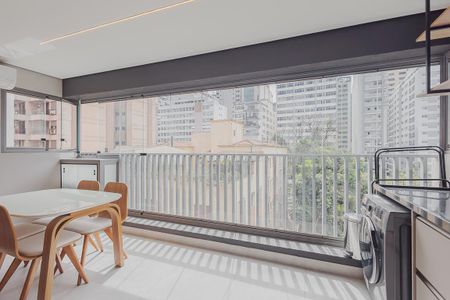 Varanda de apartamento à venda com 1 quarto, 45m² em Jardim Paulista, São Paulo