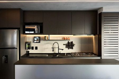 Cozinha  de apartamento à venda com 1 quarto, 53m² em Barra Funda, São Paulo