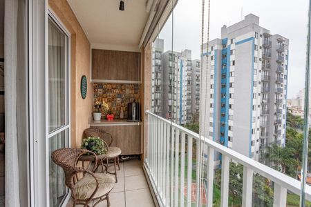 Varanda da sala de apartamento à venda com 3 quartos, 70m² em Taboão, Diadema
