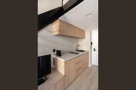 Cozinha de apartamento à venda com 1 quarto, 32m² em Pinheiros, São Paulo